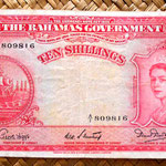 Bahamas 10 shillings 1953 anverso