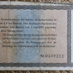 Alemania bono 50 Reichsmark -jewish notes- 1933-resello 1934 (190x110mm) pk.211 reverso