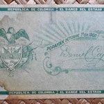 Colombia 1 peso 1900 reverso