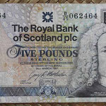 Escocia 5 pounds 1997 Royal Bank (135x72mm) pk.352b anverso