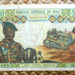 Mali 500 francos 1972 anverso