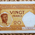 Madagascar colonial 20 francos 1937 reverso