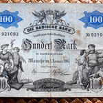 Alemania 100 marcos 1907 Badische Bank anverso