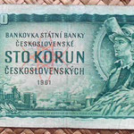 Checoslovaquia 100 korun 1961 anverso