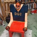 #Pappmaché-Stuhl# im AtelierMo beim Workshop entstanden