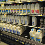 Milk at a small supermarket