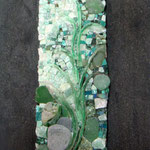 Makerina - 0,35m x 0,27m (aventurine, galets de verre, or de Venise, Smaltes)