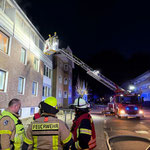 Die Drehleiter in Stellung © FF-Duhnen-Stickenbüttel