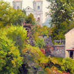 2014, Bazylika w Bardzie, olej na płótnie, 30 x 40 cm.