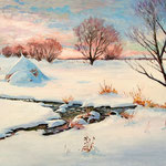 2013, Śnieg, Schnee, Snow,  olej na płótnie lnianym, 40 x 60 cm.