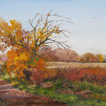 2011, Koniec pazdziernika,  olej na płótnie, 30 x 40 cm.
