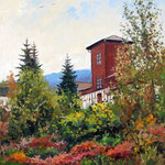 2012, Młyn Oliwski, olej na płótnie, 24 x 32,5 cm,