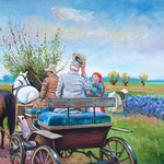 2009, Pozdrowienie, Begrüßung, olej na płótnie, 34 x 46 cm.  夏