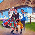 2011, Taniec, olej na płótnie,  30 x 40 cm.