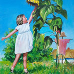 2009, Słonecznik, olej na płótnie, 30 x 40 cm.