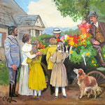 2012, Pożegnanie nauczycielki, Noce i dnie, olej na płótnie 24 x 30 cm.