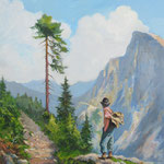 2008, Wycieczka w góry, olej na płótnie, 30 x 40 cm.