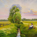 2014, w drodze, unterwegs, on the road, olej na płótnie lnianym, 30 x 40 cm.