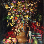 1998, Jesienna kompozycja 2, olej na płótnie, 40 x 50 cm.
