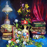 2005, Martwa natura, olej na płótnie, 50 x 70 cm.