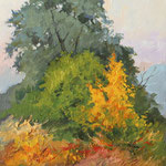 2019, Barwy jesieni, Herbstfarben, olej na sklejce, 20 x 30 cm.