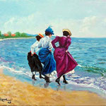 2009, Krok do tyłu, olej na płótnie, 30 x 40 cm.