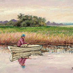 2010, Wędkarz, olej na płótnie, 26 /33 cm.