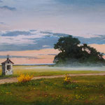 2015, Wieczorne mgły, Abendnebel, olej, płótno lniane, 40 x 69 cm.