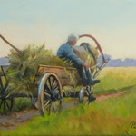 2020, koniec lata na wsi, olej na płótnie, 20 x 30 cm.