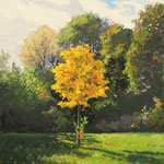 2016, Jesień w parku, Herbst im Park, olej na płycie, 30 x 40 cm.