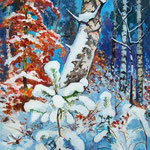 2010, Śnieg,  olej na płótnie, 50 x 70 cm.