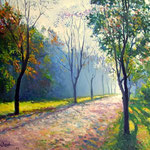 2011, Jwsienna aleja, olej na płótnie, 30 x 40 cm.