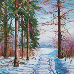 2009, Na skraju lasu, olej na płótnie, 30 x 40 cm.