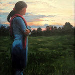2008, Bożenka w Magdeburgu, olej na płycie, 30 x 40 cm, Magdeburg.