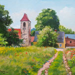 2013, polna droga w Magdeburgu, olej na płótnie lnianym, 30 x 40 cm.  夏