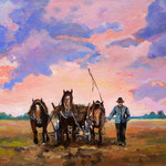 2011, Wieczór, olej na płótnie,  30 x 40 cm.
