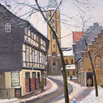 2013, Zima w Wernigerode, olej na płótnie lnianym, 30 x 40 cm.