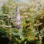 1989, Widok z lasu na Bonn, olej na płótnie, 40 x 50 cm, Bonn.