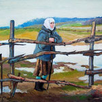 2011, wypatrując wiosny, olej na płótnie,  24 x 30 cm.
