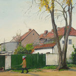 2020, Listopad w Słubicach, olej na płótnie, 34 x 44 cm.