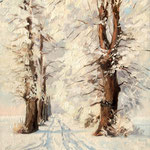 2015, Zima, Winter, olej na desce, 24 x 30 cm.