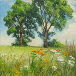 2011, Łąka, olej na płótnie, 24 x 30 cm.