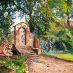 2014, Brama kościoła w Löhne, Tor der Dorfkirche in Löhne, Olej na kartonie, 30 x 40 cm.