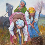 2010, wykopki, Kartoffelernte, olej na płótnie, 40 x  50 cm.