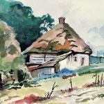 2007, Wiejska chata, akwarela, A4.
