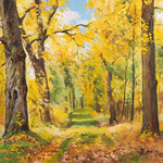 2012, Jesienny las, olej na płycie, 32 x 40 cm,