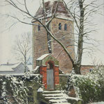 2016, Kościół wiejski w Löhme, Dorfkirche in Löhme bei Berlin, olej, płótno lniane, 39 x 59 cm.