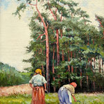 2010, Kobiety zbierające zioła, olej na płótnie, 25 x 35 cm.
