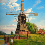 2012, Przy Wiatraku, Bei der Windmühle, olej na  płótnie, 46 x 55 cm.