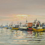 2017, Port rybacki w Kuźnicy, Fishing port / Fischereihafen in Kuźnica, olej na płótnie, 40 x 60 cm.